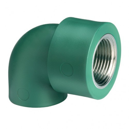 CODO 90 FUSION ROSCA METAL HEMBRA VERDE M 32 X 3/4"