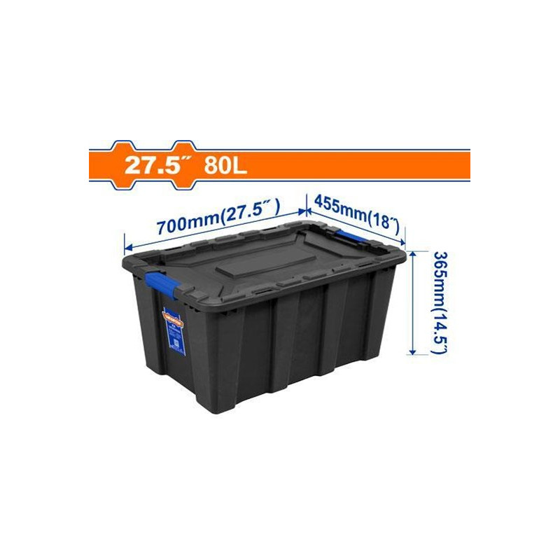 BAUL PLASTICO WADFOW CON TAPA  80 LT WTB3380