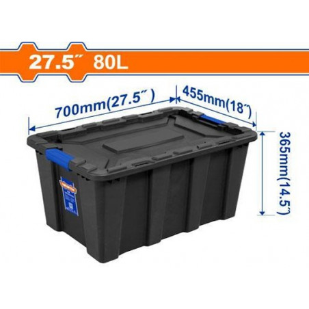 BAUL PLASTICO WADFOW CON TAPA  80 LT WTB3380