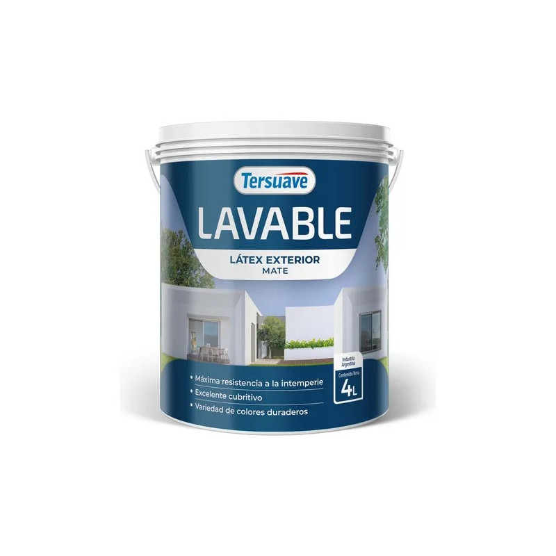 LATEX LAVABLE EXTERIOR TERSUAVE BLANCO      - 4-LT