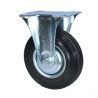 RUEDA CHAPA Y GOMA RODILLOS 125MM FIJA C/BASE 4018