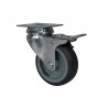 RUEDA PPL Y GOMA GRIS  50X20 GIR C/BASE Y FRENO HC210BPGG