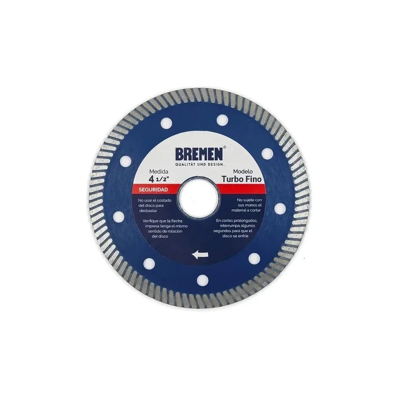 DISCO DIAMANTADO BREMEN PORCELANATO TURBO FINO 4.5" 6735