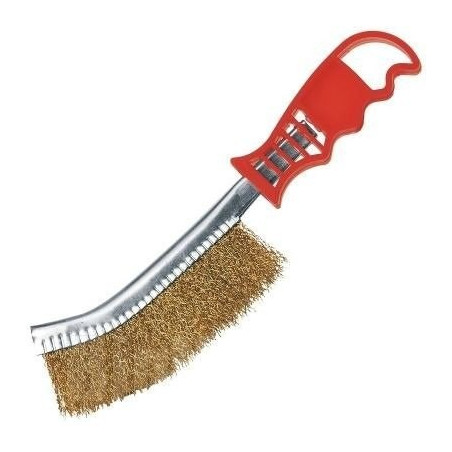 CEPILLO DE ACERO CURVO BRONCEADO MANGO PLASTICO MOTA