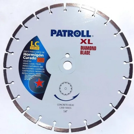 DISCO DIAMANTADO PATROLL GRIS LASER C.V 16"  L400-10OCS