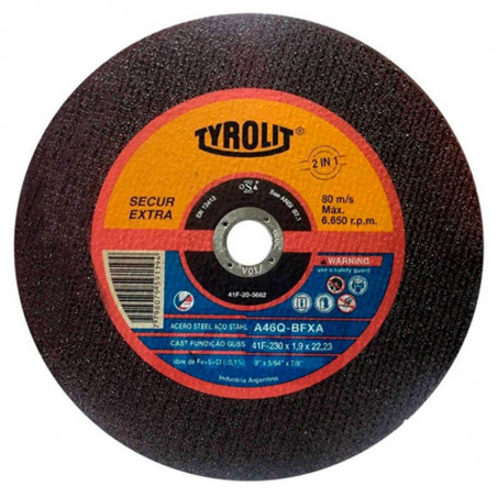 DISCO TYROLIT SECUR CORTE O/A 9.0" X 3.20