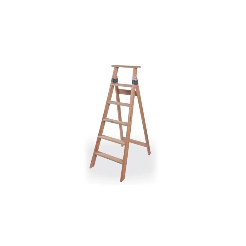 ESCALERA DE MADERA FAMILIAR SIMPLE  6 ESCALONES SANTA RITA