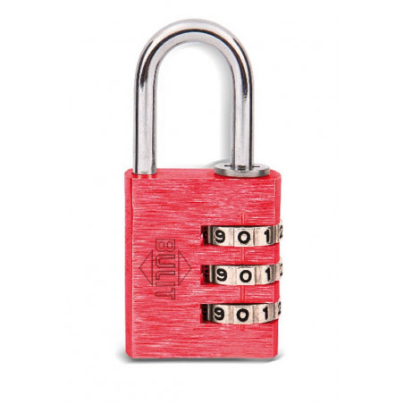 CANDADO BULIT COMBINACION ALUMINIO 20 MM ROJO