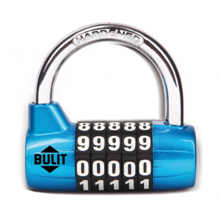 CANDADO BULIT COMBINACION ALTA SEGURIDAD 65 MM AZUL