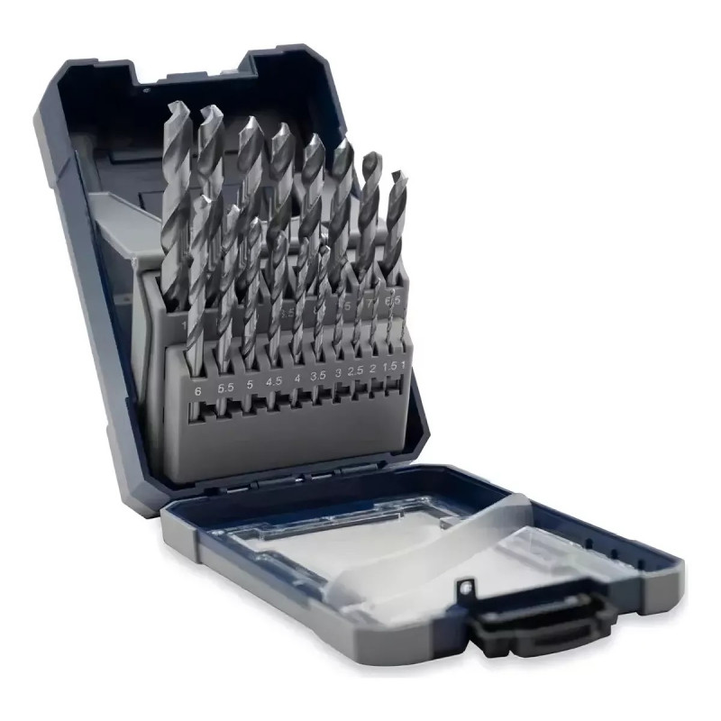 MECHA ACERO RAPIDO JUEGO BREMEN 25 PZS 1 A 13MM CAJA PLASTICA 7885