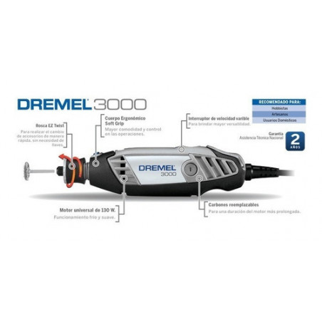 TORNO MANUAL DREMEL 3000 KIT C/10 ACC