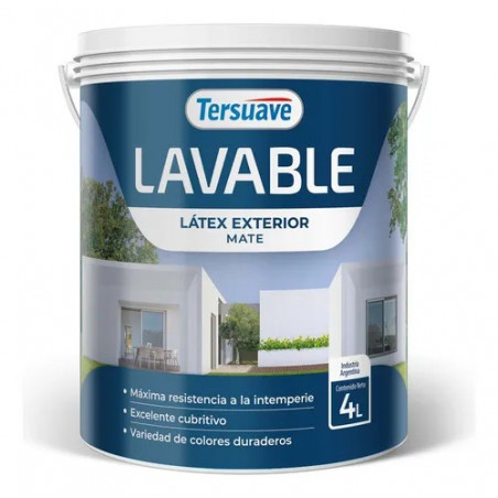 LATEX LAVABLE EXTERIOR TERSUAVE BLANCO      - 4-LT