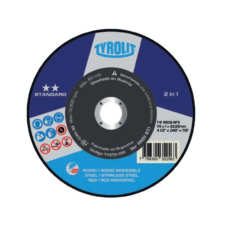 DISCO TYROLIT STANDAR CORTE O/A 9.0" X 2.0 (2 EN 1)