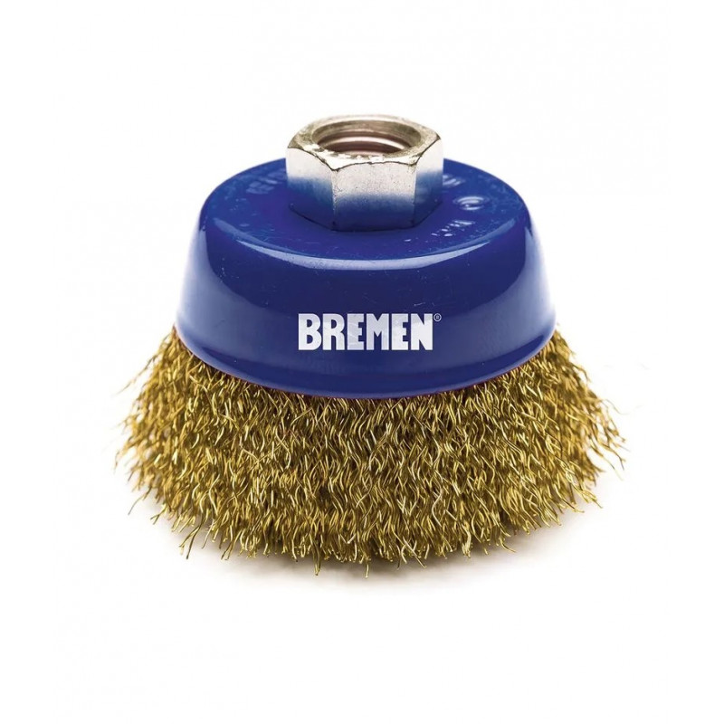 CEPILLO ACERO BREMEN COPA RIZADO 2.1/2" C/TUERCA  3254