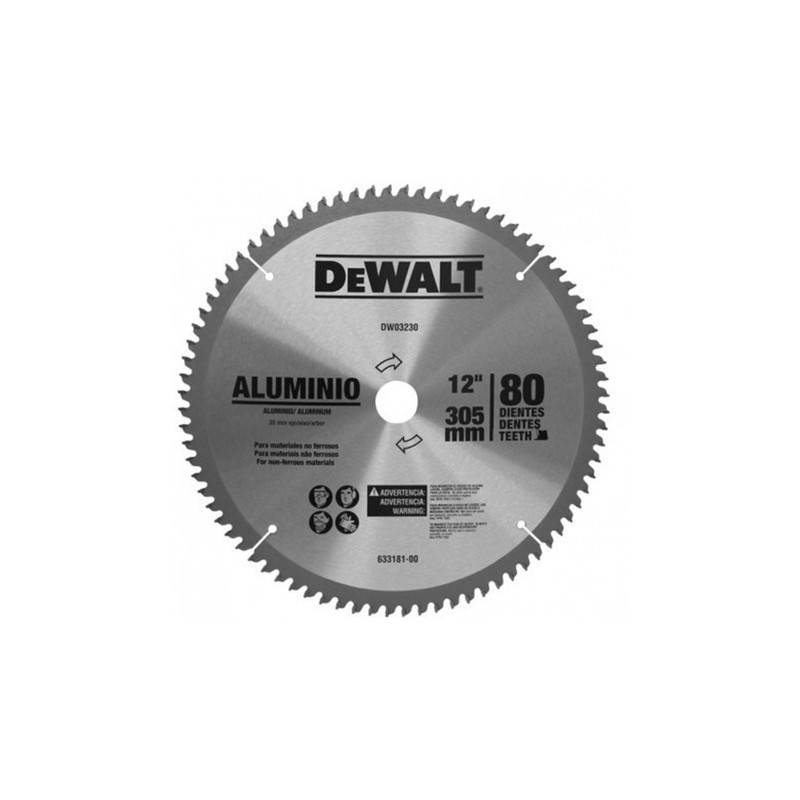 HOJA DE SIERRA INGLETADORA DEWALT 12" 80D DWA03230- ALUMINIO