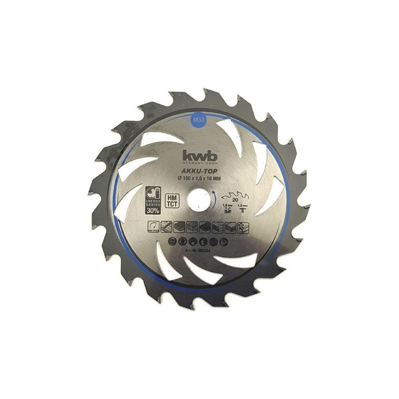 HOJA DE SIERRA CIRCULAR KWB  6" X  20D 49583354 (150X20)