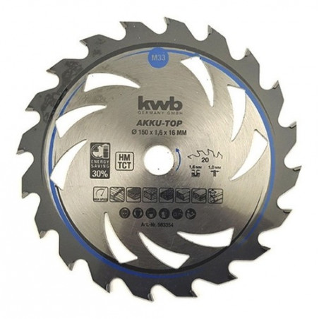 HOJA DE SIERRA CIRCULAR KWB  6" X  20D 49583354 (150X20)