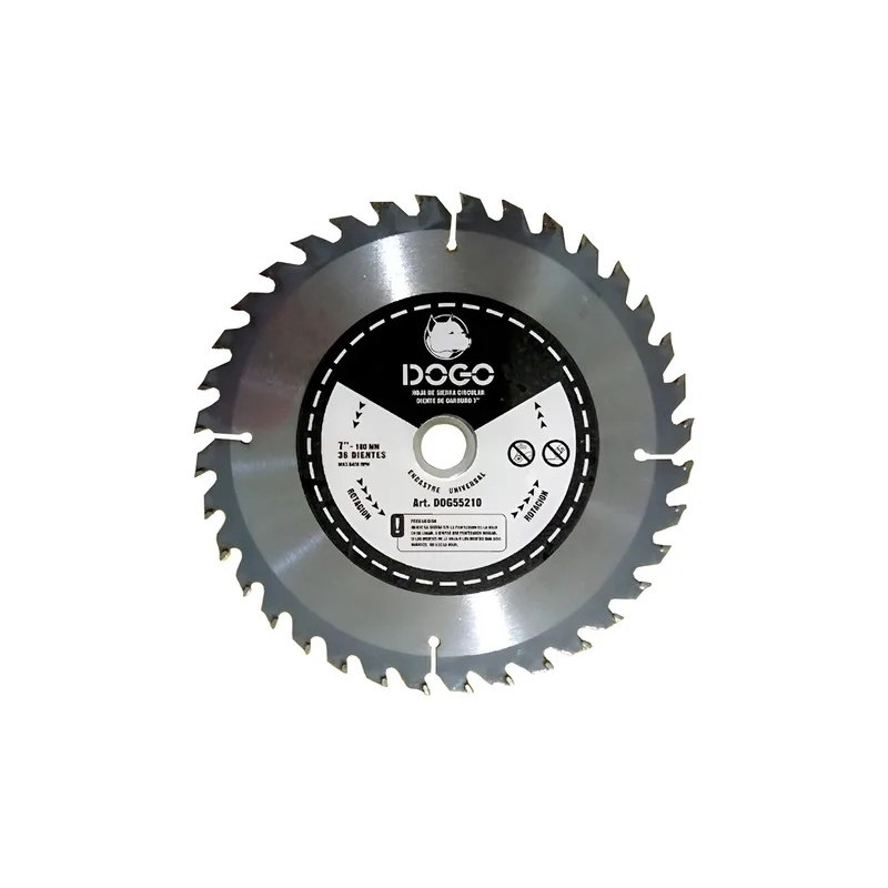 HOJA DE SIERRA CIRCULAR DOGO  7.1/4" X 24D WIDIA (180X24)
