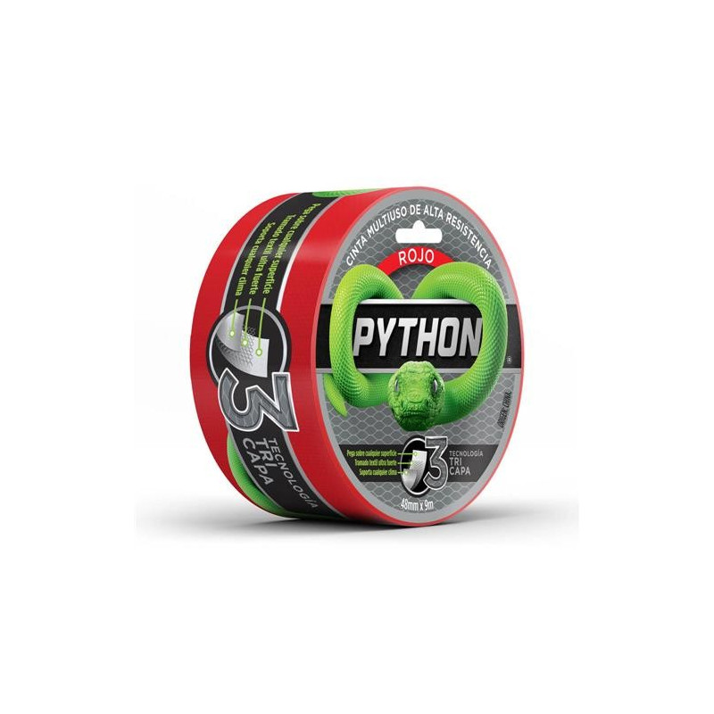 CINTA DUCT TAPE PYTHON 48MM X 9 MTS ROJA