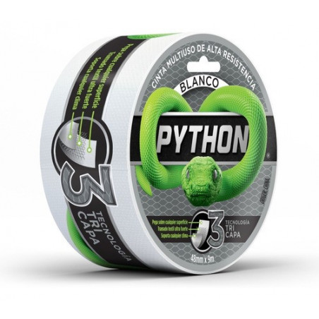 CINTA DUCT TAPE PYTHON 48MM X 9 MTS BLANCO