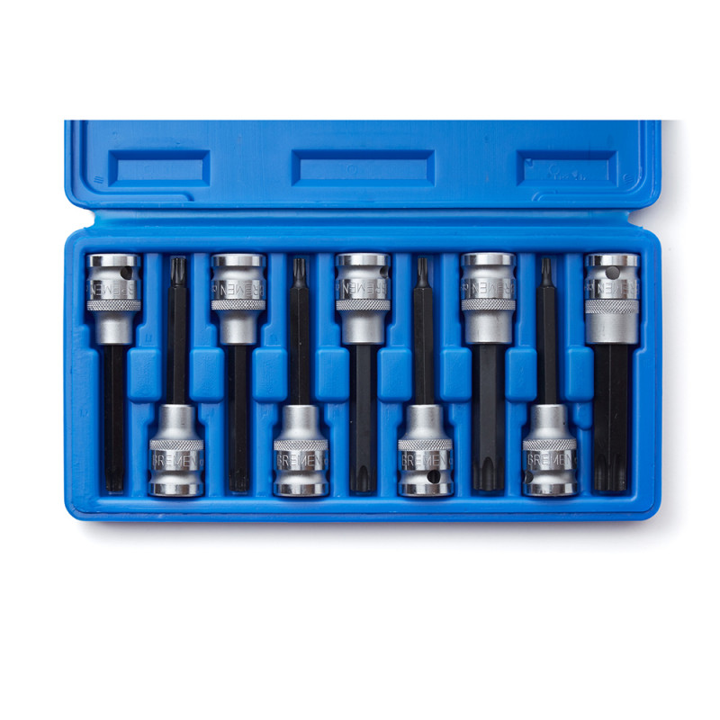JUEGO BOCALLAVES BREMEN E.1/2" TORX LARGAS  9 PZS    5779