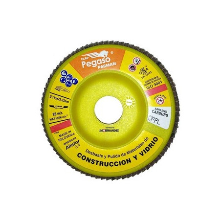 DISCO FLAP PACMAN VIDRIO CONSTRUC. 115MM GR. 400