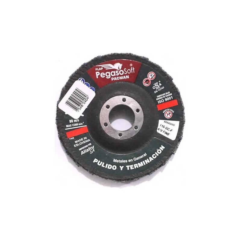 DISCO PACMAN FIBRA FLAT SOFT O/A 115MM FINO