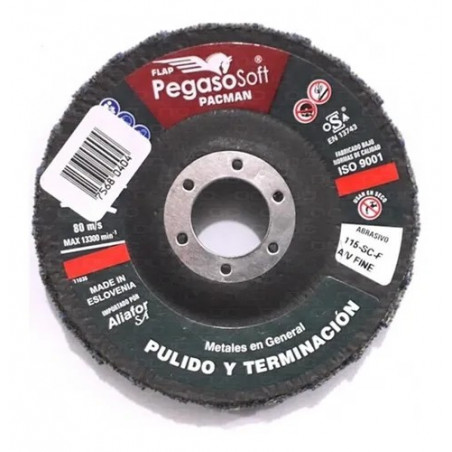 DISCO PACMAN FIBRA FLAT SOFT O/A 115MM MEDIO