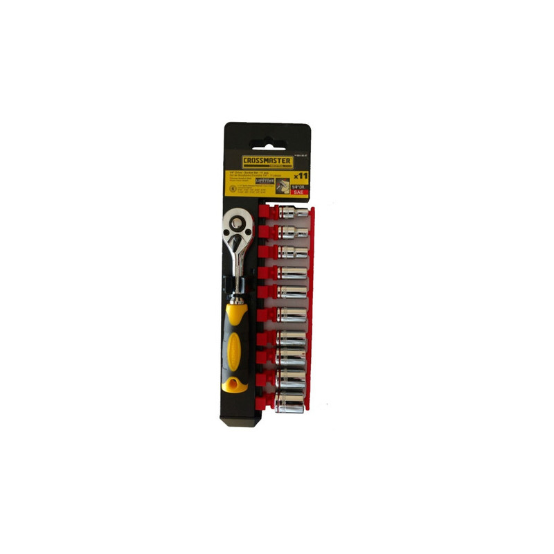 JUEGO BOCALLAVES CROSSMASTER E.1/4" 11 PZS PULG