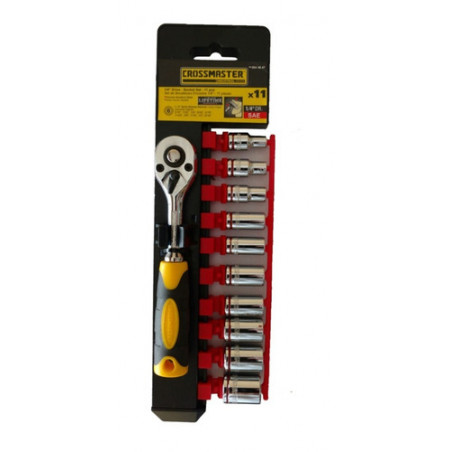 JUEGO BOCALLAVES CROSSMASTER E.1/4" 11 PZS PULG
