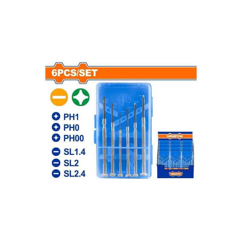 DESTORNILLADOR WADFOW RELOJERO JUEGO X 6 PZS  WSS2B26