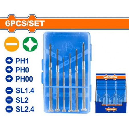 DESTORNILLADOR WADFOW RELOJERO JUEGO X 6 PZS  WSS2B26