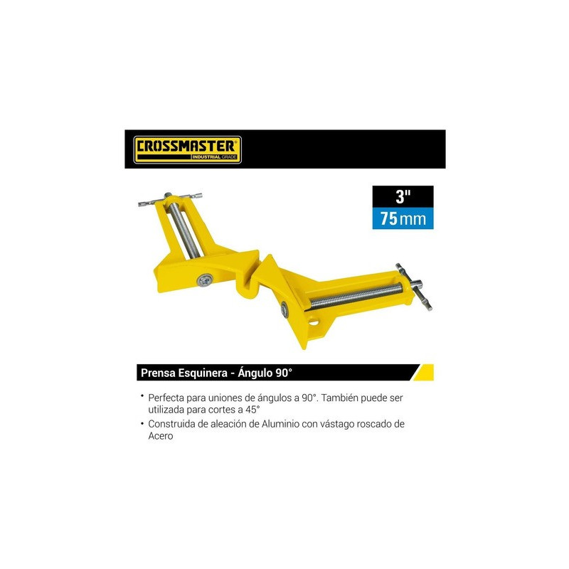 PRENSA CROSSMASTER ESQUINERA 90° ALUM  75MM 9937560