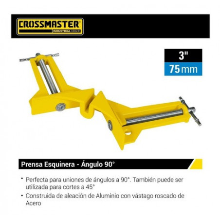 PRENSA CROSSMASTER ESQUINERA 90° ALUM  75MM 9937560
