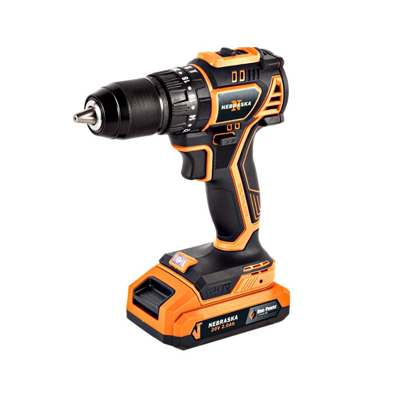 TALADRO INALAMBRICO NEBRASKA 20V PERC 50NM S/CARBO NOPTP20B  (CAR+BAT)