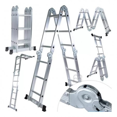 ESCALERA DE ALUMINIO MULTIFUNCION 12 ESCALONES