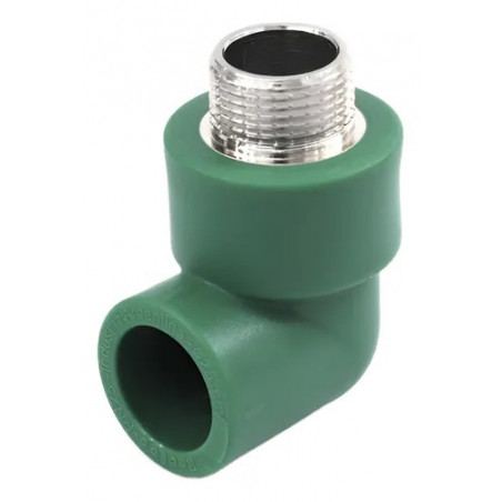CODO 90 FUSION ROSCA METAL MACHO VERDE M 25 X 1/2"