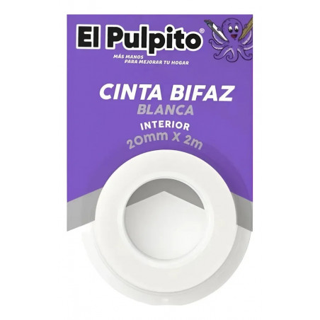 CINTA DOBLE FAZ EL PULPITO BLANCA ESPUMA 2 MT