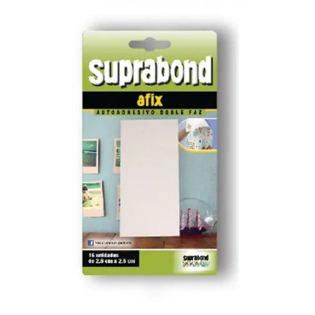 ADHESIVO DOBLE FAZ AFIX PLACA 16 CUADRITOS