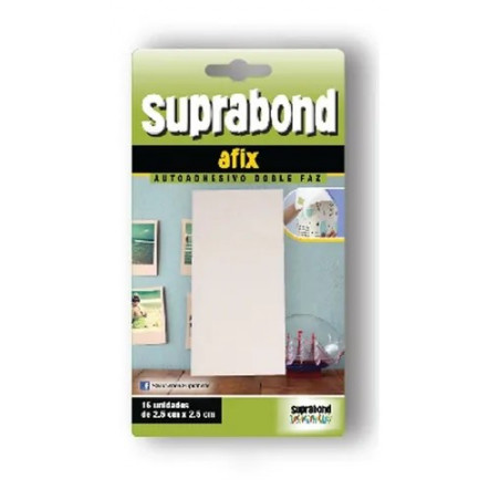 ADHESIVO DOBLE FAZ AFIX PLACA 16 CUADRITOS