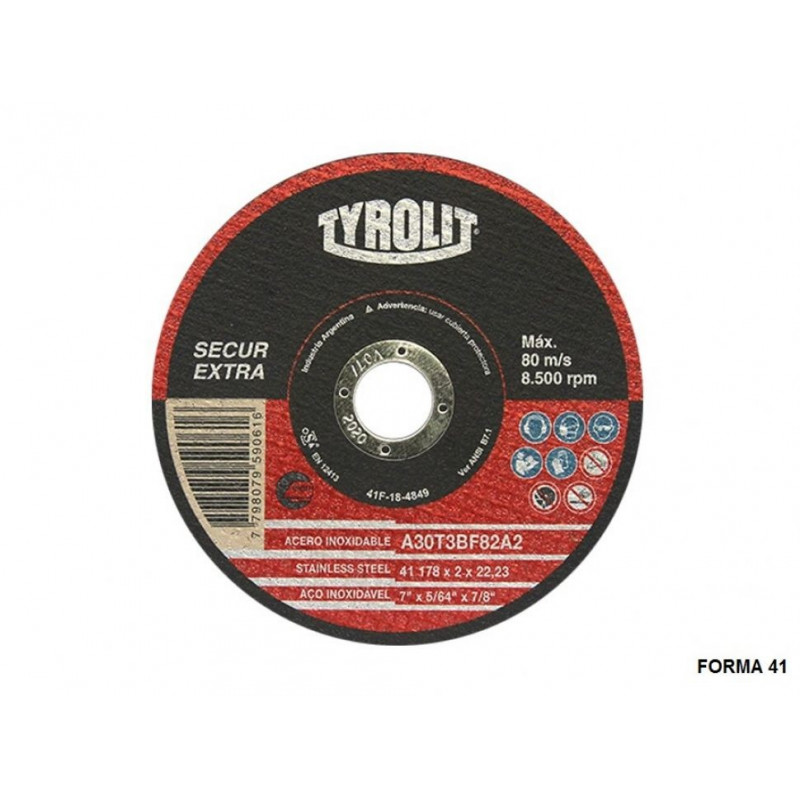 DISCO TYROLIT SECUR CORTE O/A 4.5" X 0.75