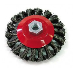 CEPILLO DE ACERO PARA AMOLADORAS TIGERLION CONICO TRENZADO 100MM