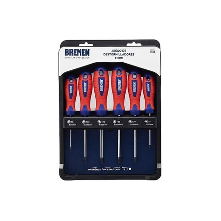 DESTORNILLADOR BREMEN TORX JUEGO X 6PZS     4558