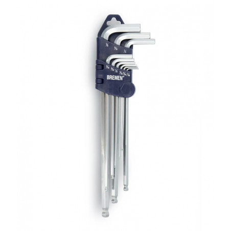 LLAVE ALLEN JUEGO BREMEN ACERO S2  9 PZS LARGAS PULG   3971