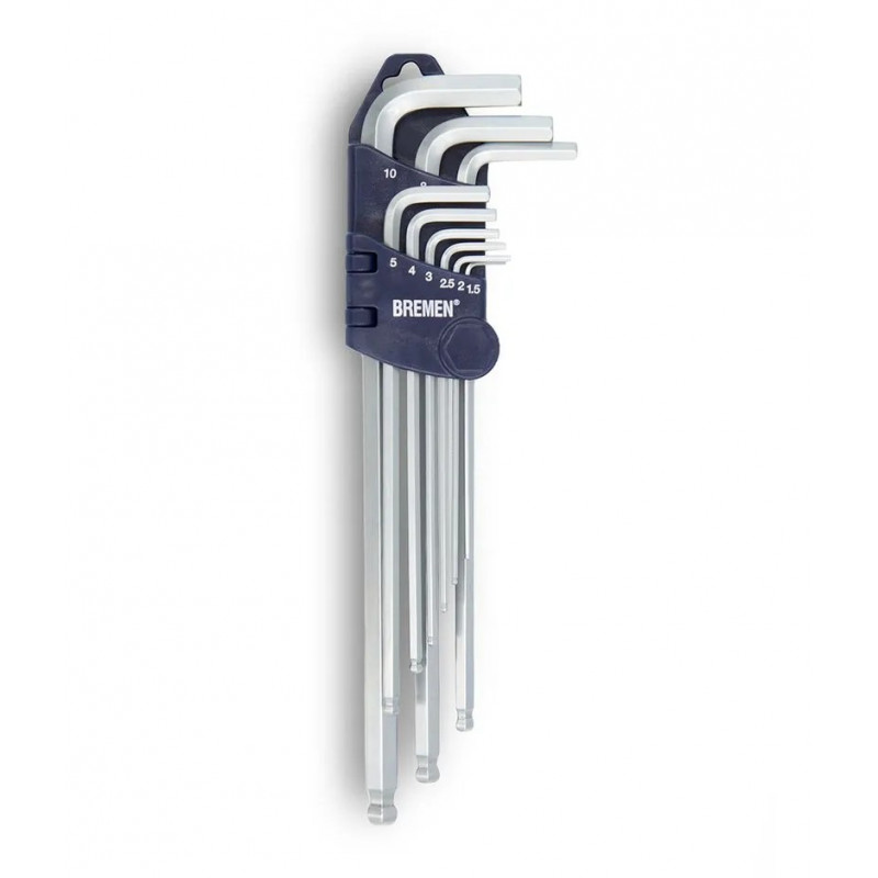 LLAVE ALLEN JUEGO BREMEN ACERO S2  9 PZS LARGAS MM     3970
