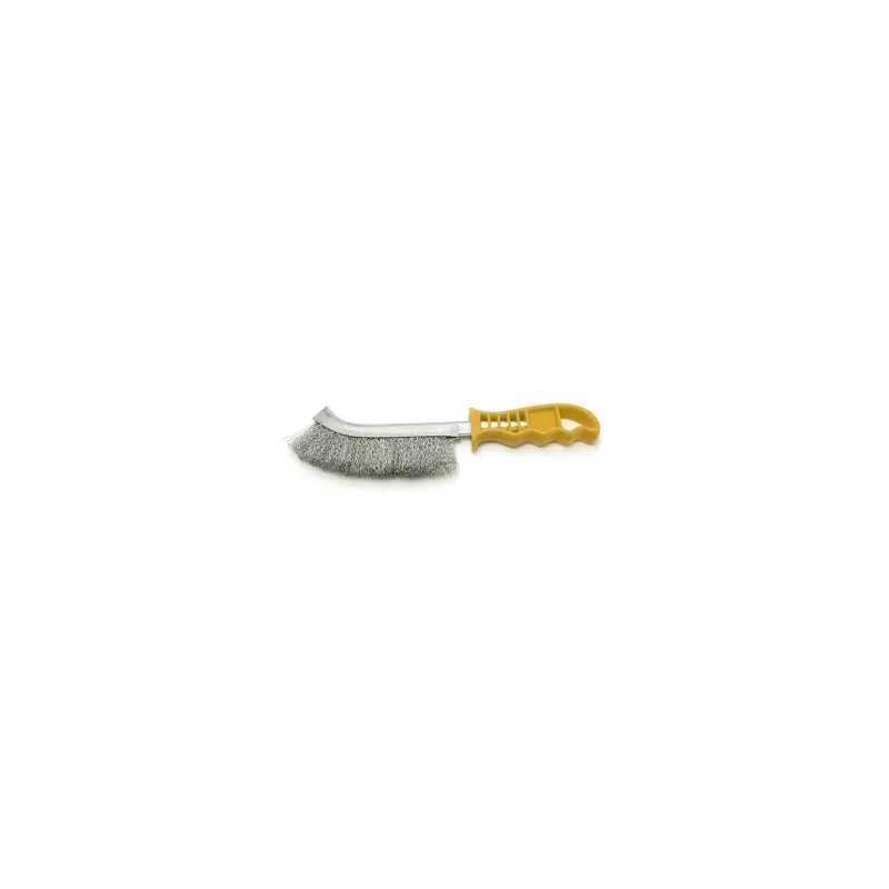 CEPILLO DE ACERO CURVO INOXIDABLE MANGO PLASTICO WEMBLEY