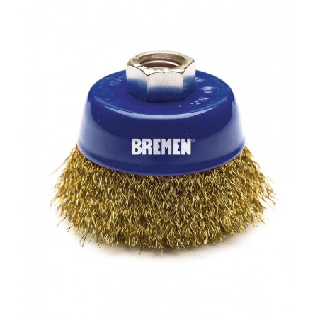 CEPILLO ACERO BREMEN COPA RIZADO 2.1/2" C/TUERCA  3254