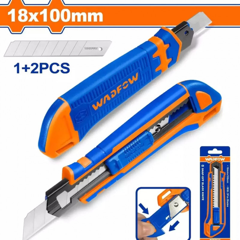 CUTTER RETRACTIL 18 MM WADFOW CON REFUERZO WSK8618