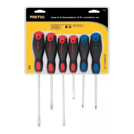 DESTORNILLADOR PRETUL CONFORT GRIP JUEGO X 6 PZS  20220