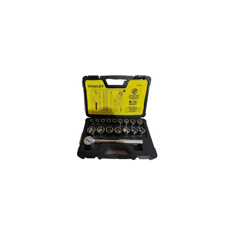 JUEGO BOCALLAVES STANLEY E.1/2" PU 22PZS     86533
